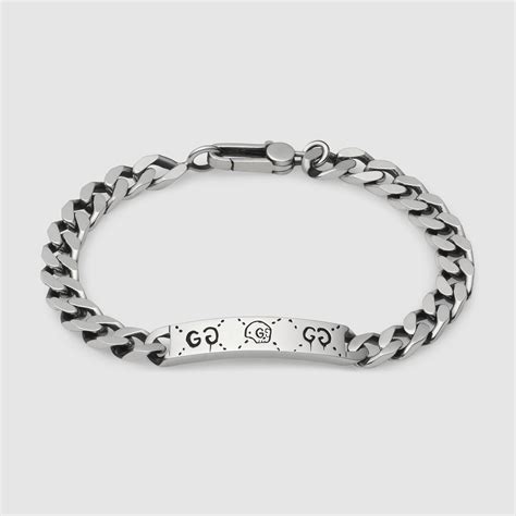 gucci ghost mens bracelet|gucci ghost chain bracelet in silver.